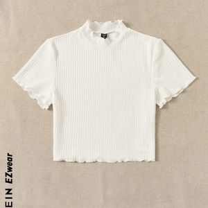 Shein stretch white crop top 4xl